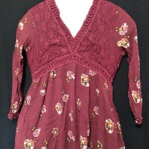 Altar'd State Bohemian Floral Boho Top Small S